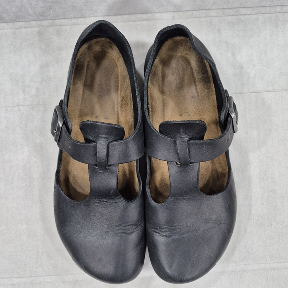 Birkenstock Paris T strap Mary Jane shoes size 40 women's US 9 black leather - Picture 2 of 14